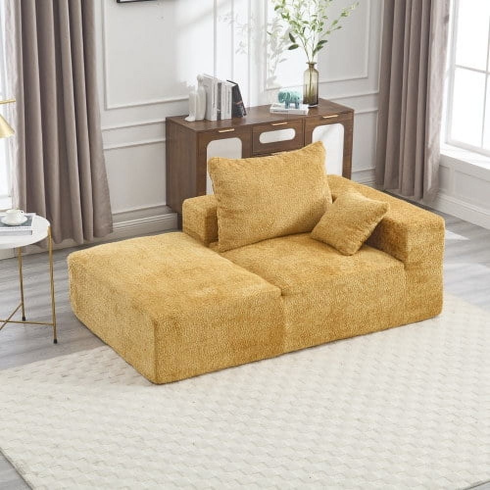 BISHE 67.72"-R Modular Sectional Sofa Couch, L-Shaped Chenille Fabric Cloud Couch with Chaise, Modern Deep Seat Sofa, No Assembly Required, Includes Pillows for Living Room, Emerald